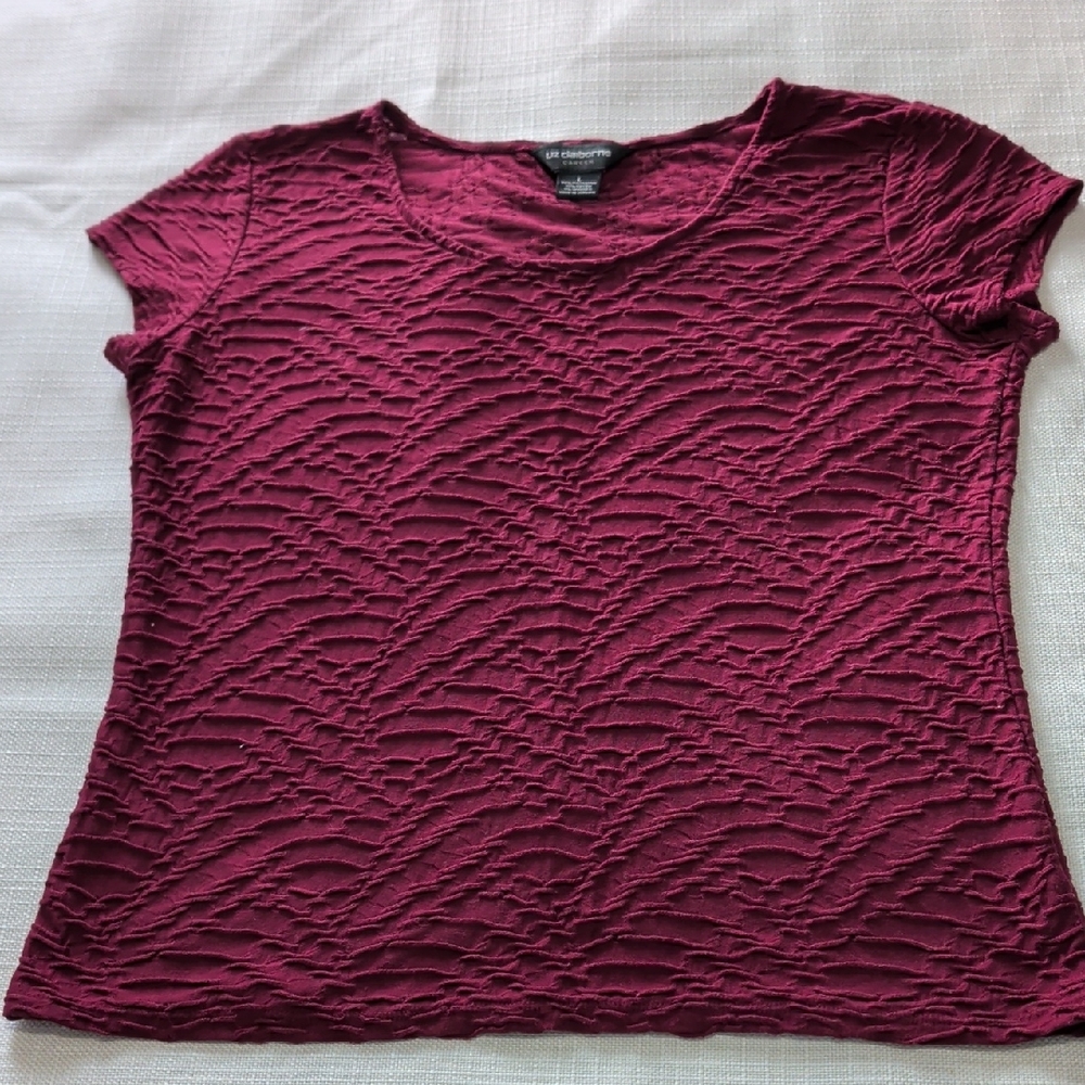 Old Navy Textured Short Sleeve Top - Deep Red